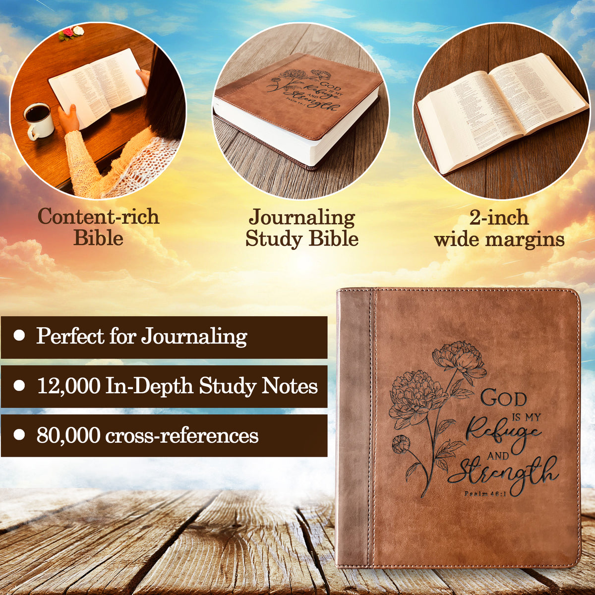 Personalized ESV Bible: Create Your Own Custom Engraved Design with a Designer, Double Column Journaling Study English Standard Holy Bible - Religious Books - Aylev