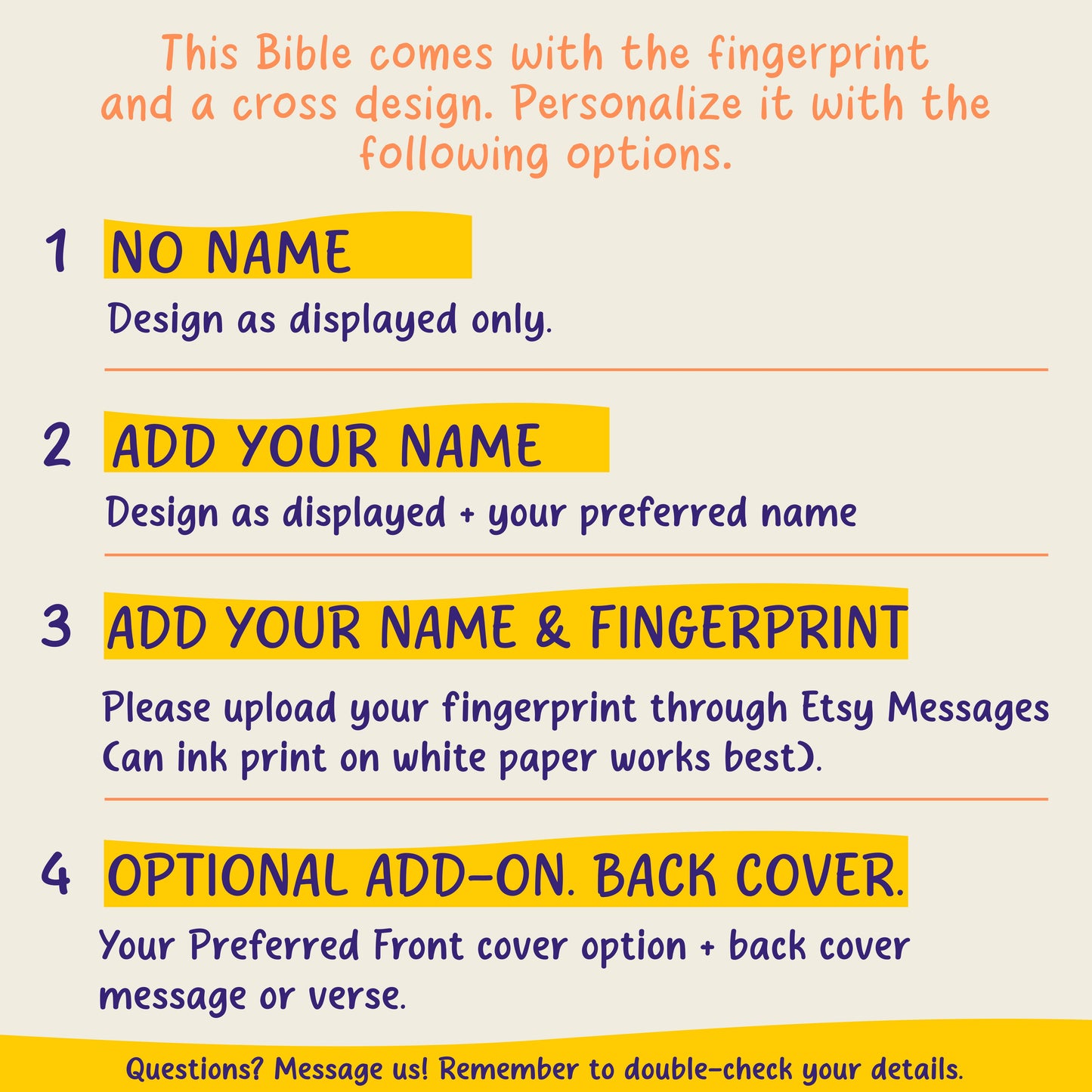 Personalized Large Print NIV Bible with Cross and Fingerprint Engraving, Custom Engraved Name, New International Version, Christian Gifts