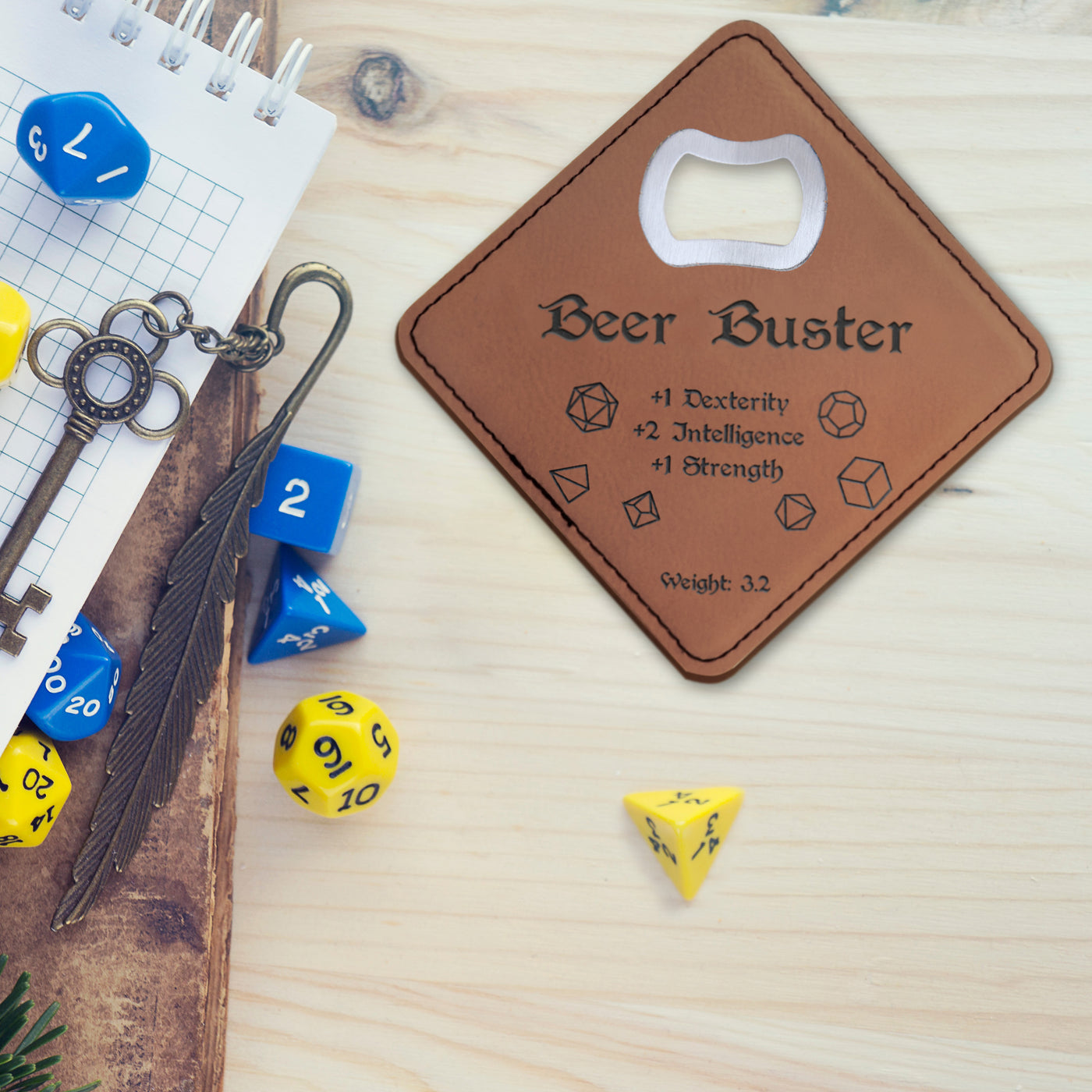 Dungeons and Dragons Beer Buster DnD Coaster Bottle Opener | DnD Gift for Men | Dungeon Master Gift | DnD Stuff | D&D Gifts