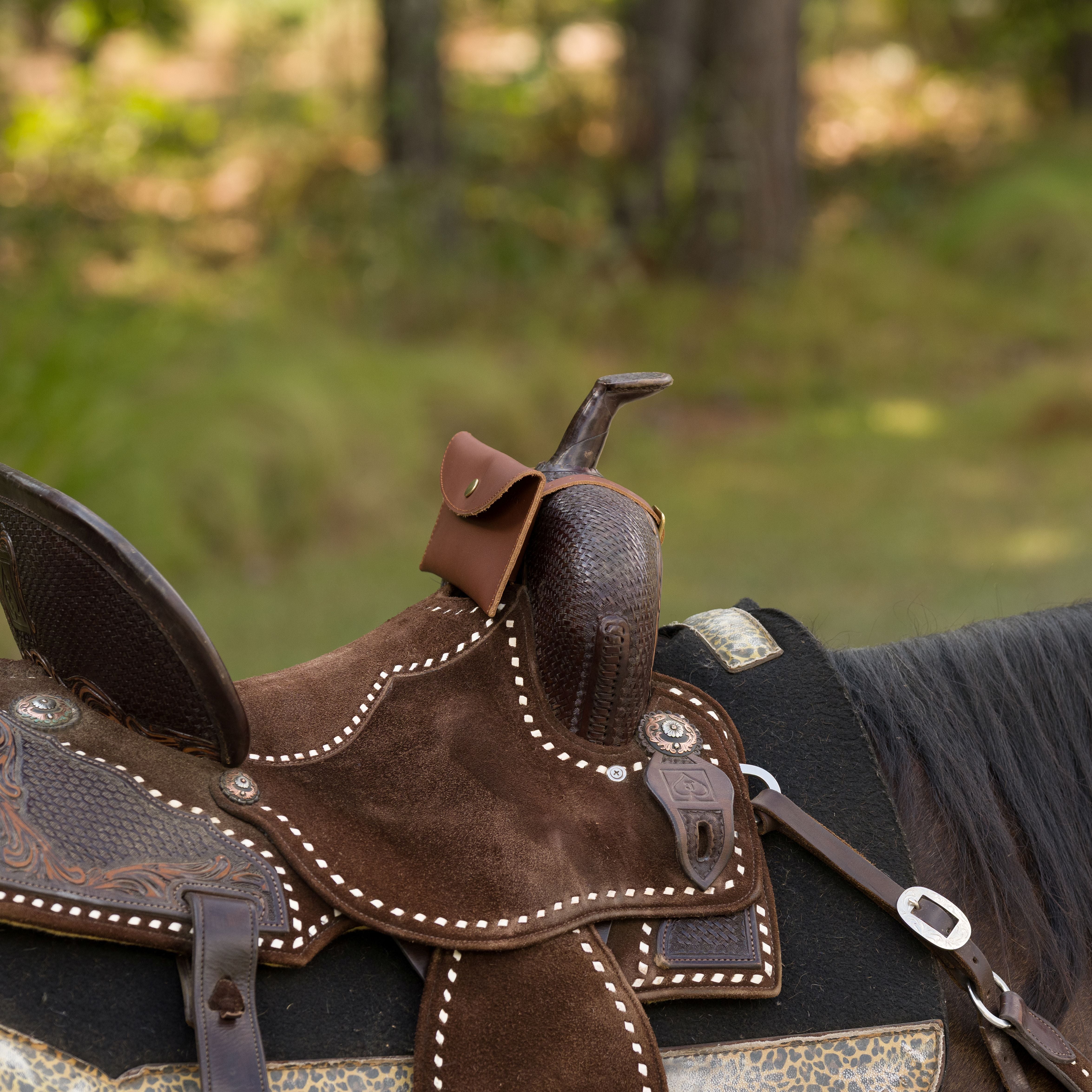 Genuine Leather Horse Saddle Bag, Real Leather Saddle Phone Holder, Horse Tack, Horse Gifts, Horse Gifts For Women Equestrian