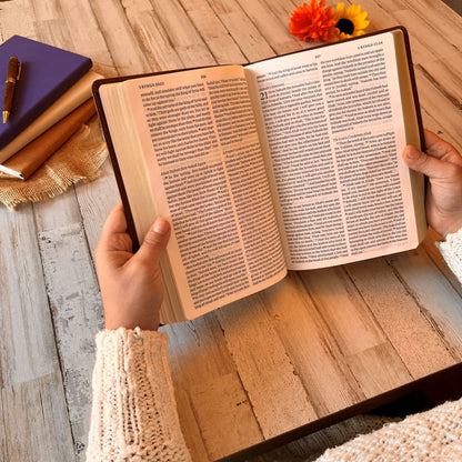 Personalized ESV Bible: Create Your Own Custom Engraved Design with a Designer, Large Print Double-Column Format English Standard Holy Bible - Religious Books - Aylev