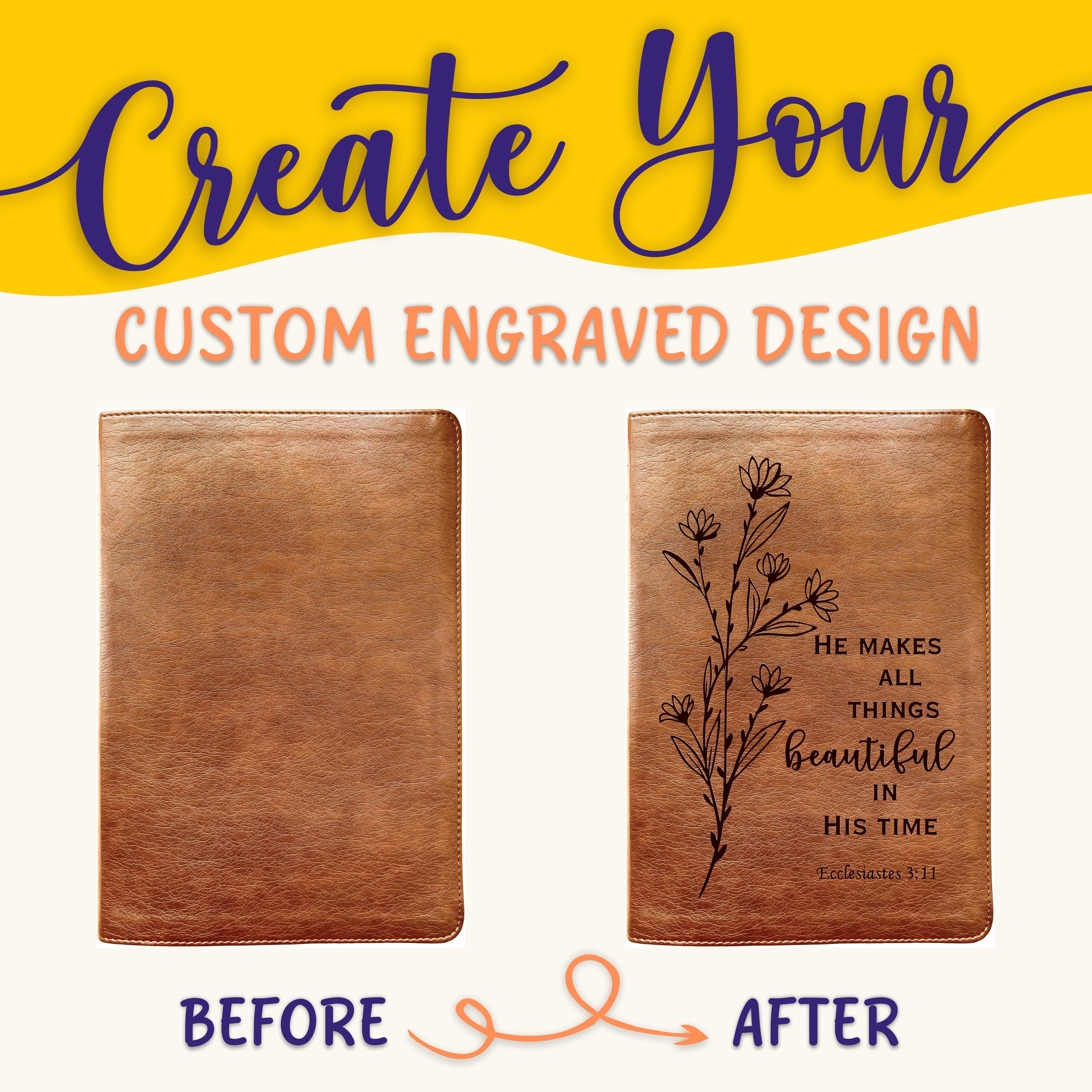 Personalized NLT Bible: Create Your Own Custom Engraved Design with a Designer, Large Print Thinline Reference New Living Translation Bible - Aylev