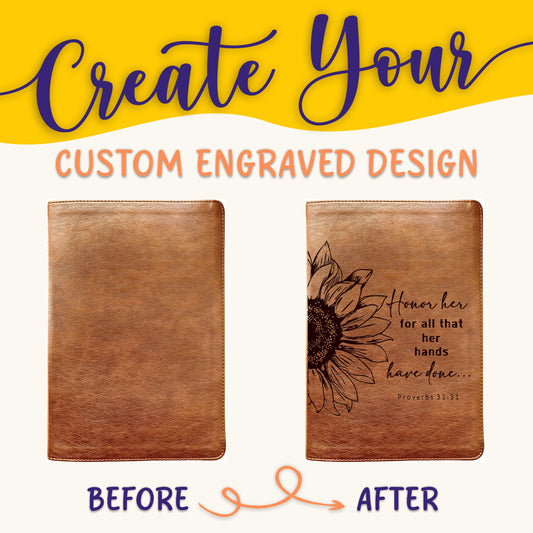 Personalized NLT Bible: Create Your Own Custom Engraved Design with a Designer, Large Print Thinline Reference New Living Translation Bible