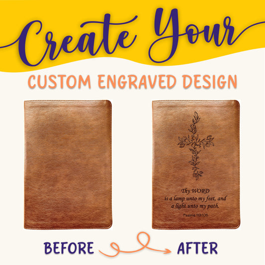 Personalized NLT Bible: Create Your Own Custom Engraved Design with a Designer, Large Print Thinline Reference New Living Translation Bible