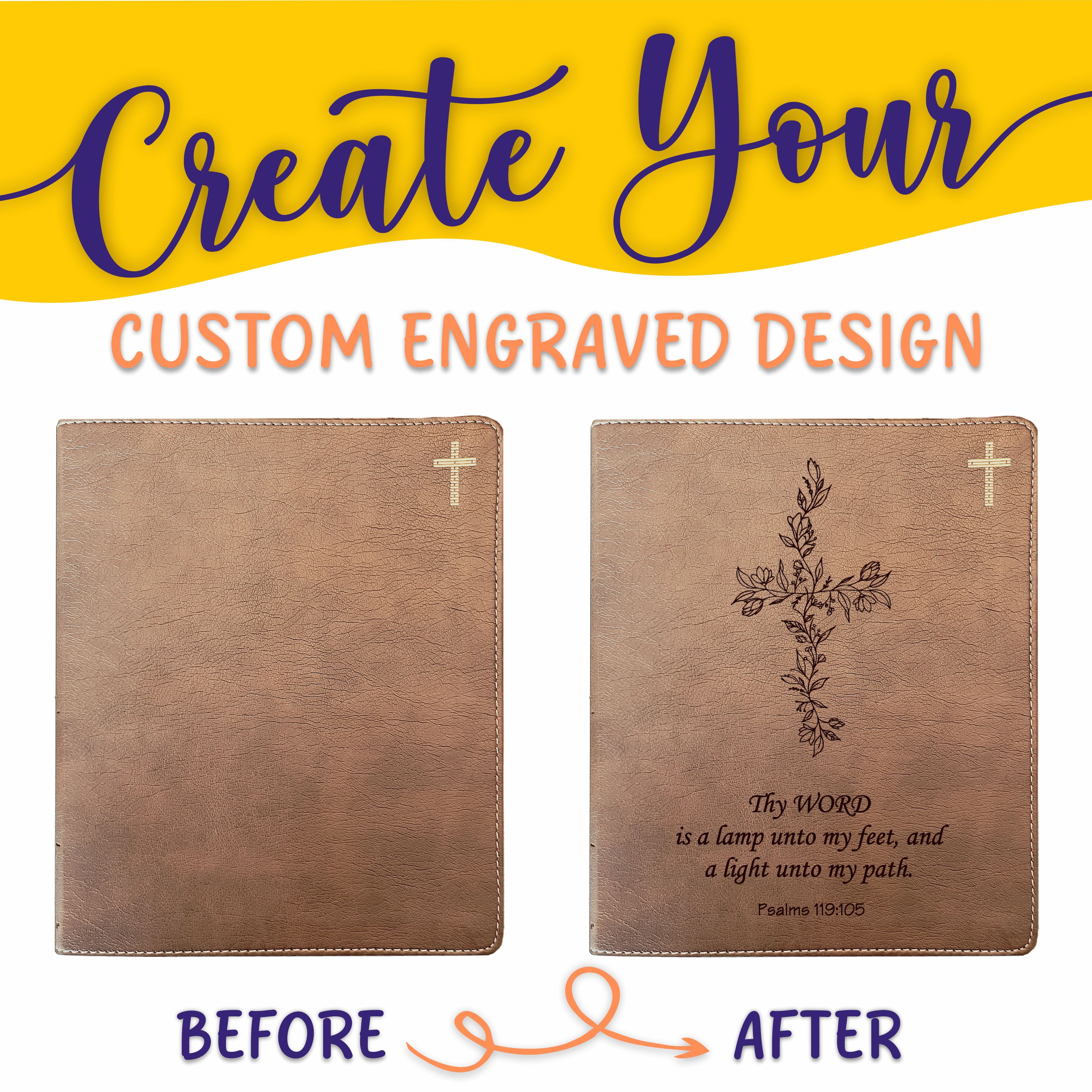 Personalized NIV Bible: Create Your Own Custom Engraved Design with a Designer, Comfort Print Journaling New International Version Holy Bible