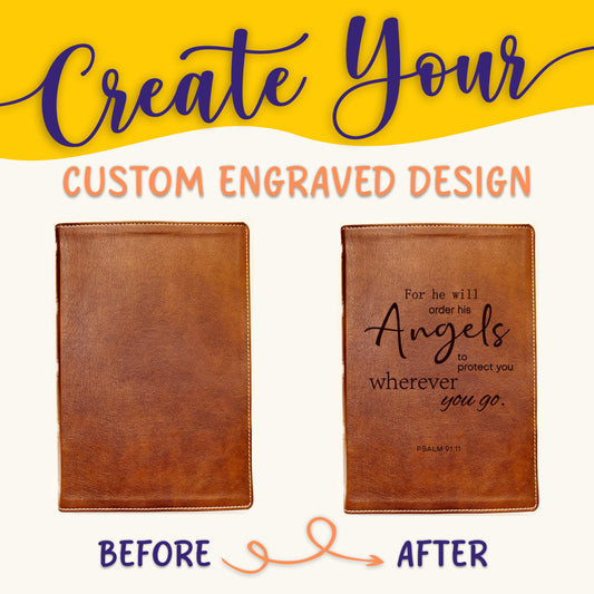 Personalized NKJV Bible: Create Your Own Custom Engraved Design with a Designer, Wide-Margin Reference New King James Version Holy Bible