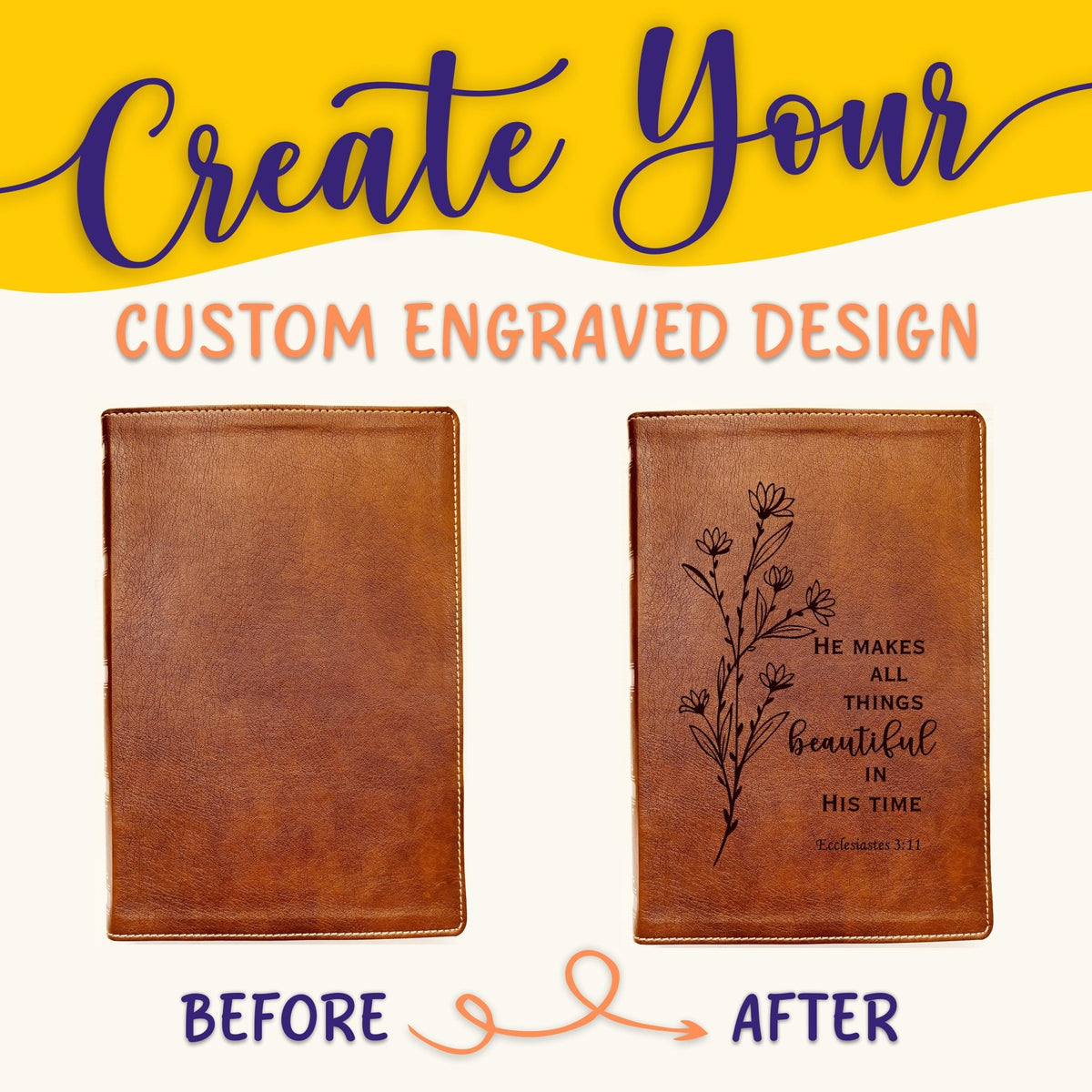 Personalized NKJV Bible: Create Your Own Custom Engraved Design with a Designer, Wide - Margin Reference New King James Version Holy Bible - Religious Books - Aylev