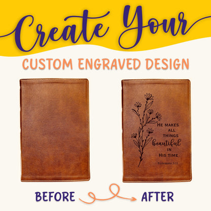 Personalized NKJV Bible: Create Your Own Custom Engraved Design with a Designer, Wide - Margin Reference New King James Version Holy Bible - Religious Books - Aylev