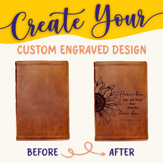 Personalized NKJV Bible: Create Your Own Custom Engraved Design with a Designer, Wide-Margin Reference New King James Version Holy Bible - Aylev