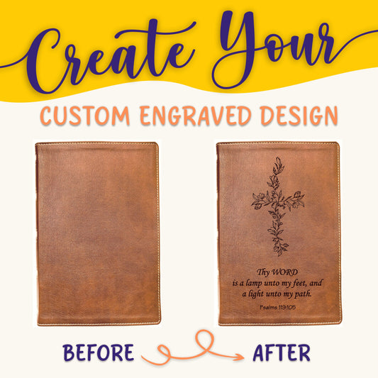 Personalized NKJV Bible: Create Your Own Custom Engraved Design with a Designer, Wide-Margin Reference New King James Version Holy Bible - Aylev