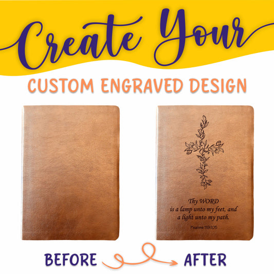 Personalized NASB Bible: Create Your Own Custom Engraved Design with a Designer, Giant Print Red Letter New American Standard  Holy Bible - Aylev