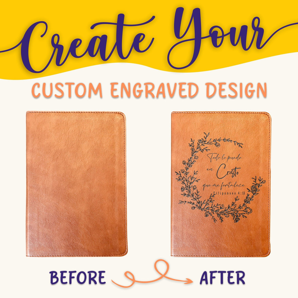 Personalized Bilingual ESV/RVR Bible: Create Your Own Custom Engraved Design with a Designer, Reina Valera 1960 English Standard Holy Bible - Religious Books - Aylev