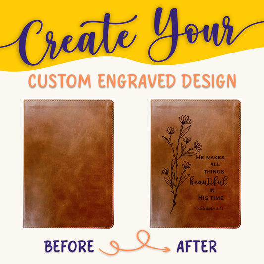 Personalized ESV Bible: Create Your Own Custom Engraved Design with a Designer, Large Print Double-Column Format English Standard Holy Bible