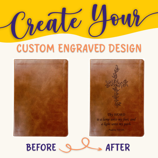 Personalized ESV Bible: Create Your Own Custom Engraved Design with a Designer, Large Print Double-Column Format English Standard Holy Bible