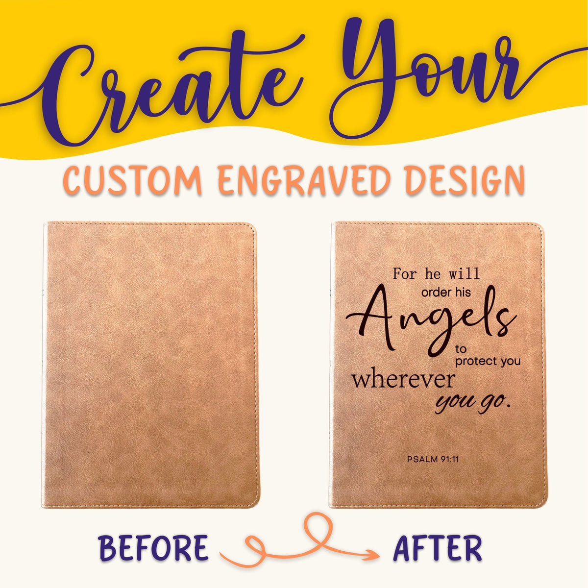 Personalized KJV Bible: Create Your Own Custom Engraved Design with a Designer, Large Print Red Letter Wide - Margin King James Holy Bible - Religious Books - Aylev