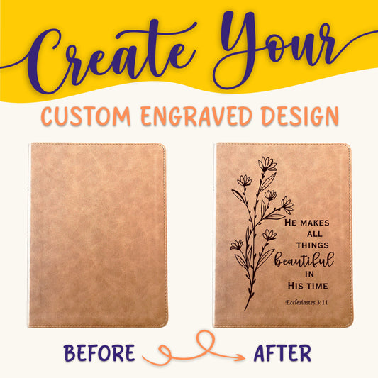 Personalized KJV Bible: Create Your Own Custom Engraved Design with a Designer, Large Print Red Letter Wide-Margin King James Holy Bible - Aylev