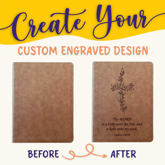 Personalized KJV Bible: Create Your Own Custom Engraved Design with a Designer, Large Print Red Letter Wide-Margin King James Holy Bible - Aylev
