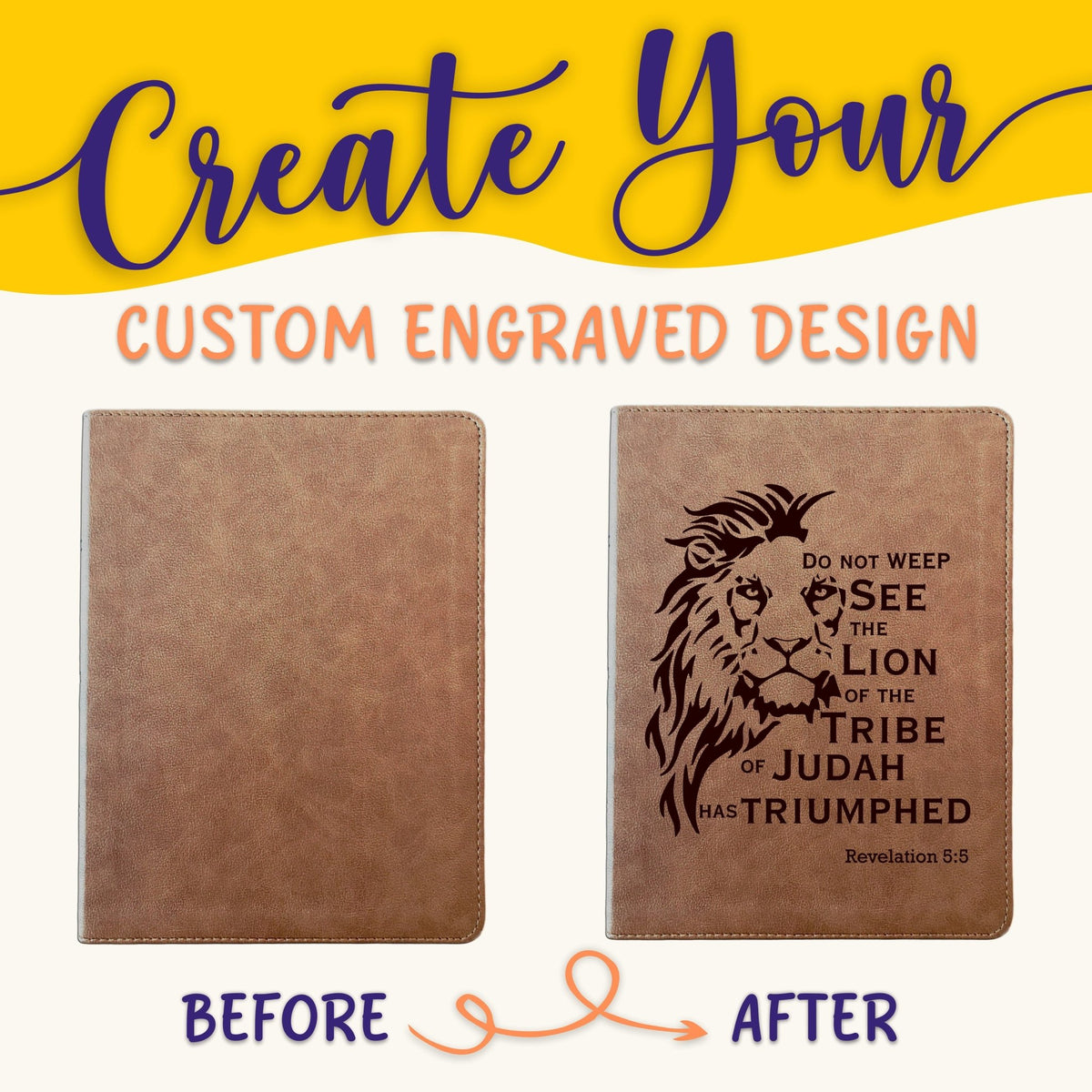 Personalized KJV Bible: Create Your Own Custom Engraved Design with a Designer, Large Print Red Letter Wide - Margin King James Holy Bible - Religious Books - Aylev