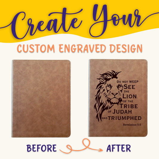 Personalized KJV Bible: Create Your Own Custom Engraved Design with a Designer, Large Print Red Letter Wide-Margin King James Holy Bible - Aylev
