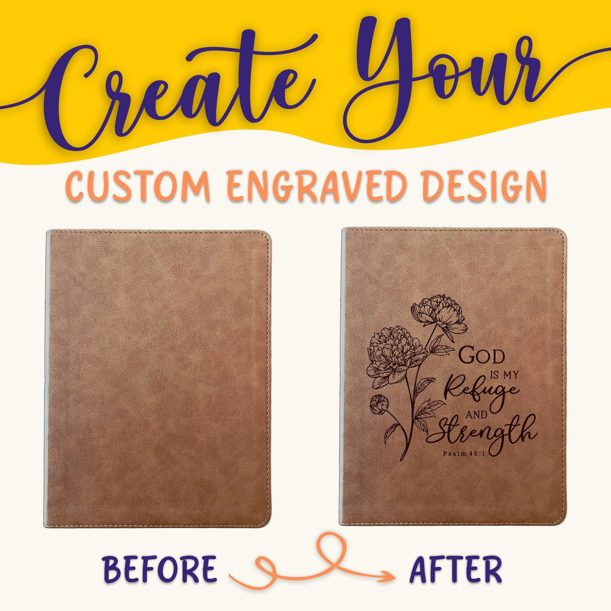 Personalized KJV Bible: Create Your Own Custom Engraved Design with a Designer, Large Print Red Letter Wide - Margin King James Holy Bible - Religious Books - Aylev