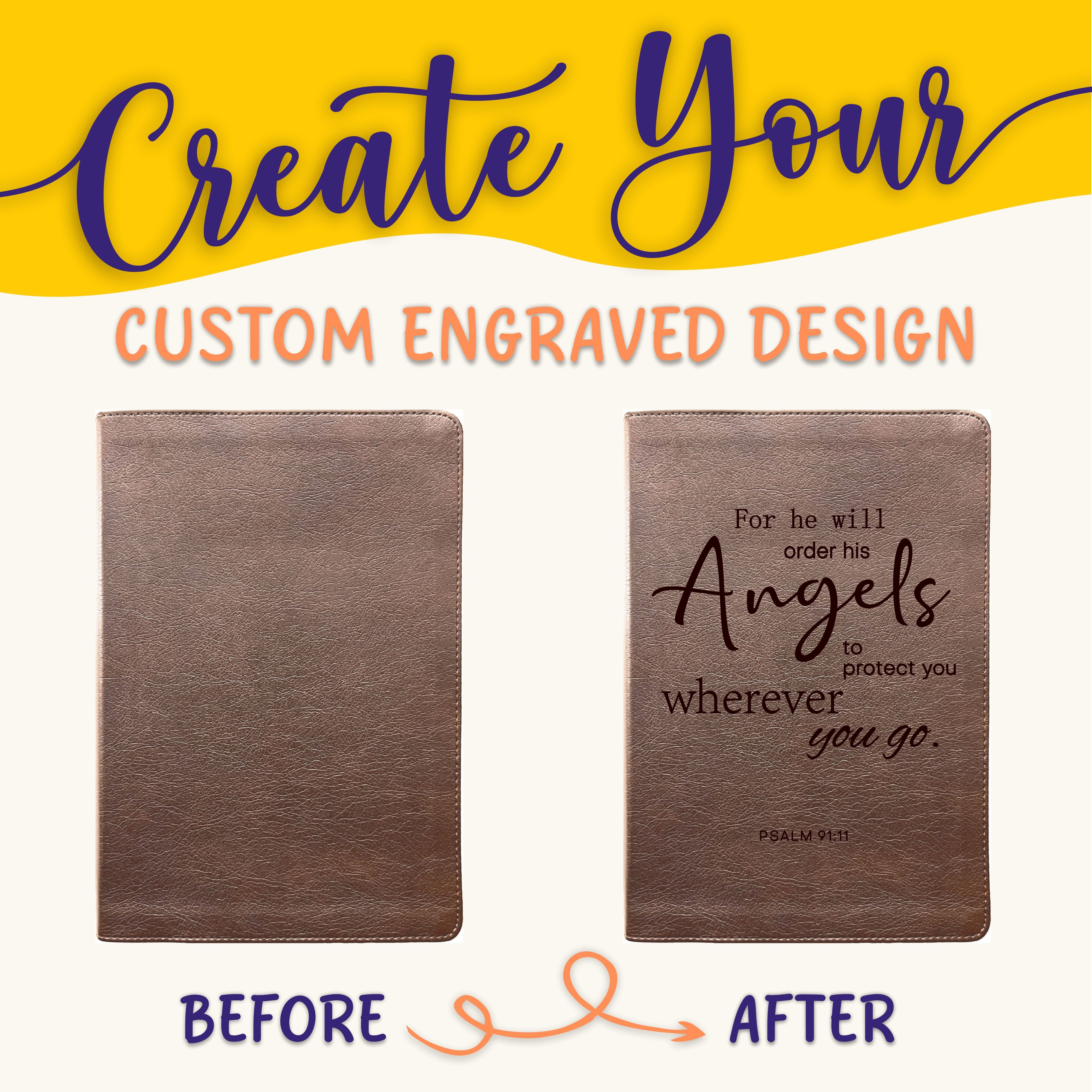 Personalized ESV Bible: Create Your Own Custom Engraved Design with a Designer, Large Print Journaling English Standard Holy Bible - Aylev