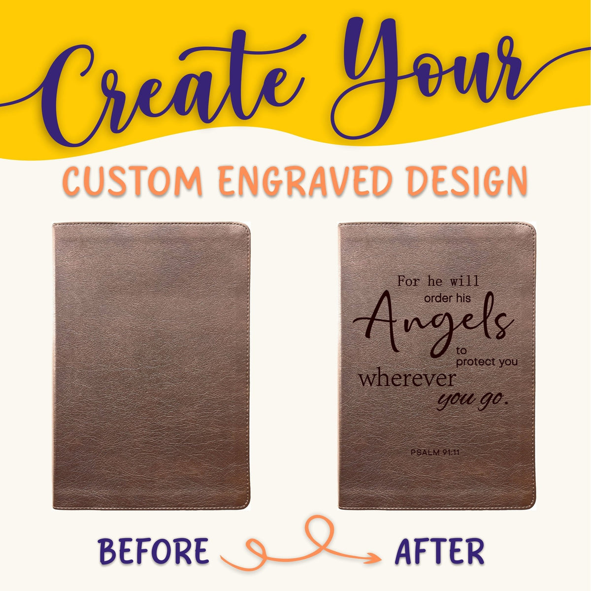 Personalized ESV Bible: Create Your Own Custom Engraved Design with a Designer, Large Print Journaling English Standard Holy Bible - Religious Books - Aylev