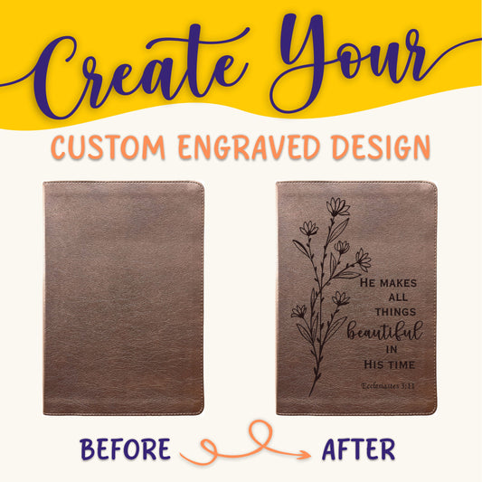 Personalized ESV Bible: Create Your Own Custom Engraved Design with a Designer, Large Print Journaling English Standard Holy Bible - Aylev
