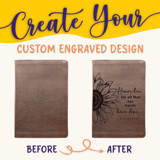 Personalized ESV Bible: Create Your Own Custom Engraved Design with a Designer, Large Print Journaling English Standard Holy Bible - Aylev