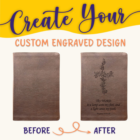 Personalized ESV Bible: Create Your Own Custom Engraved Design with a Designer, Large Print Journaling English Standard Holy Bible - Aylev