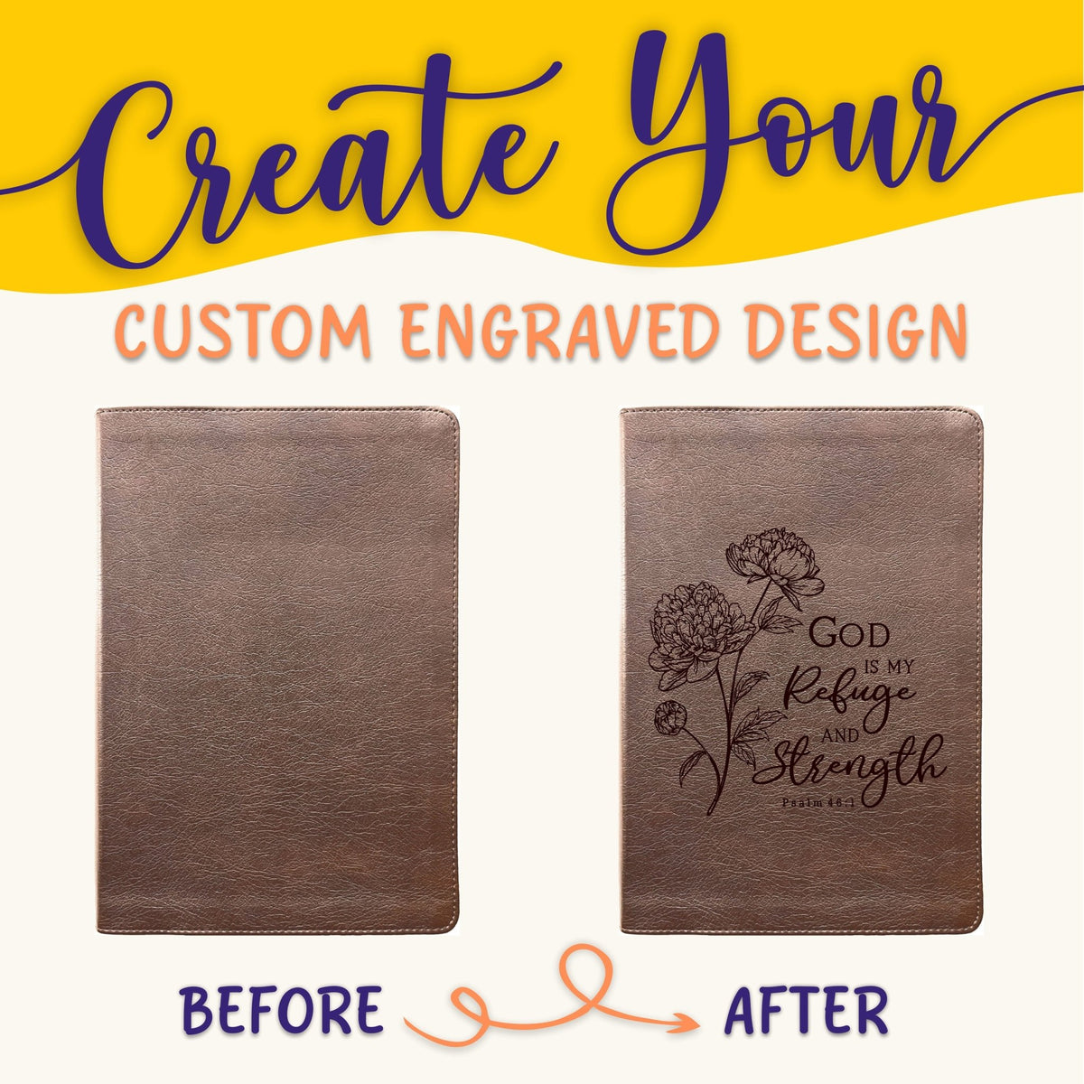 Personalized ESV Bible: Create Your Own Custom Engraved Design with a Designer, Large Print Journaling English Standard Holy Bible - Religious Books - Aylev