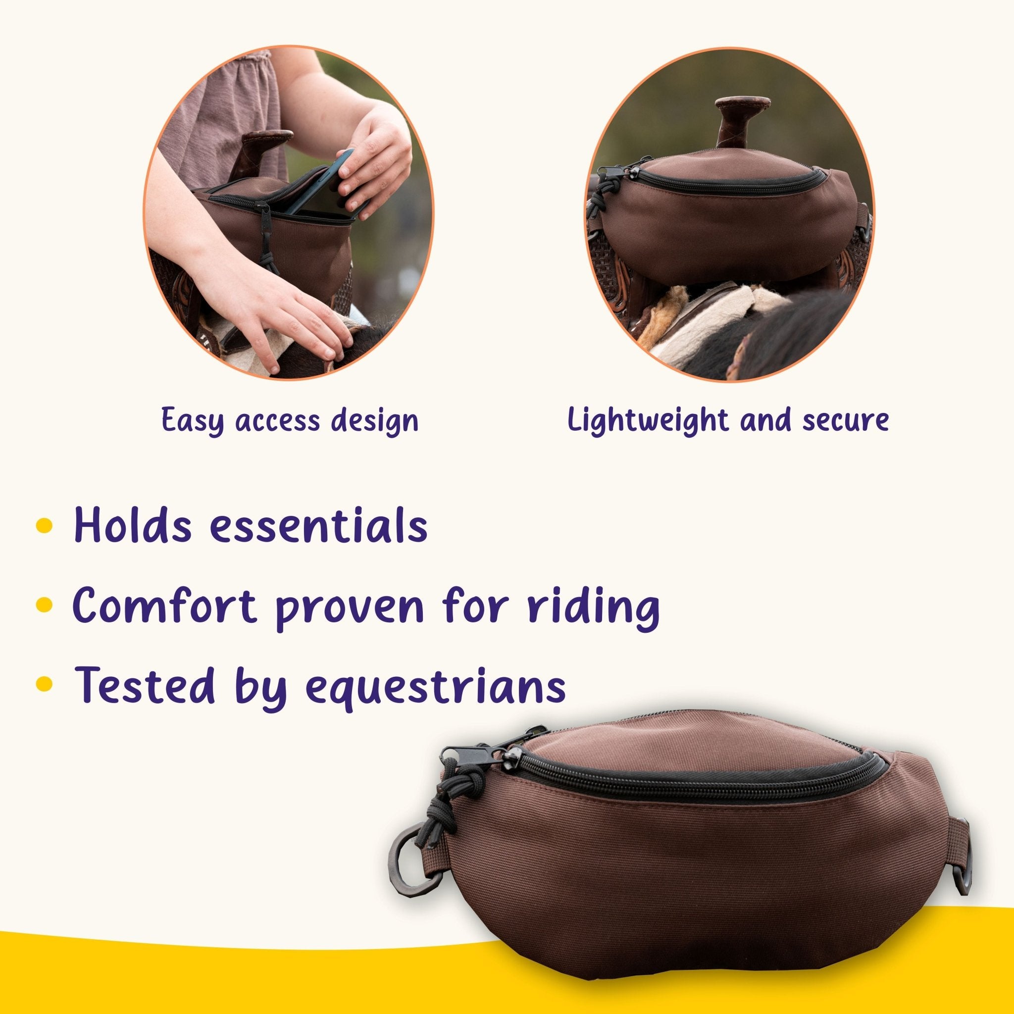 Horse Saddle Pommel Bag, Equestrian Storage Bag for Trail Riding & Horse Tack, Multiple Colors - Horse Tack Accessories - Aylev