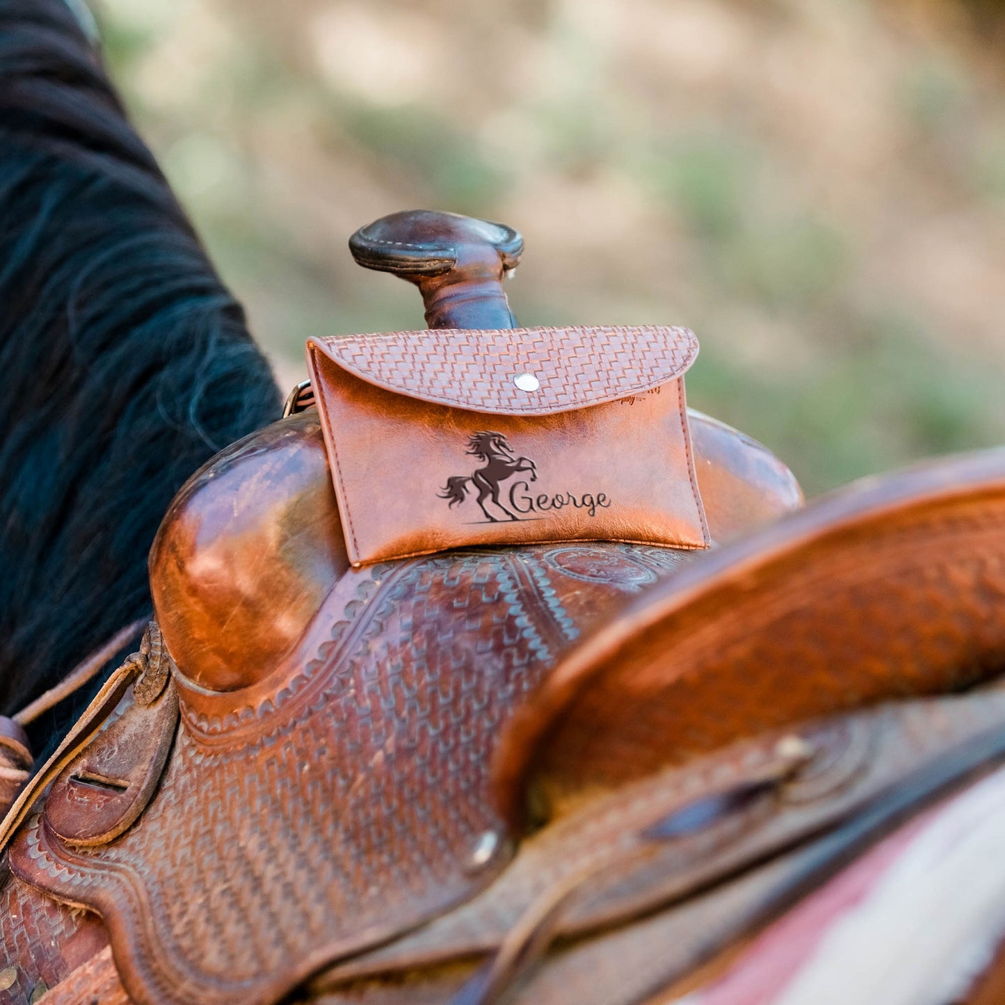 Personalized Horse Saddle Bag , Original Design, Saddle Phone Holder, Horse Tack, Horse Gifts, Horse Stuff, Horse Gifts For Women Equestrian