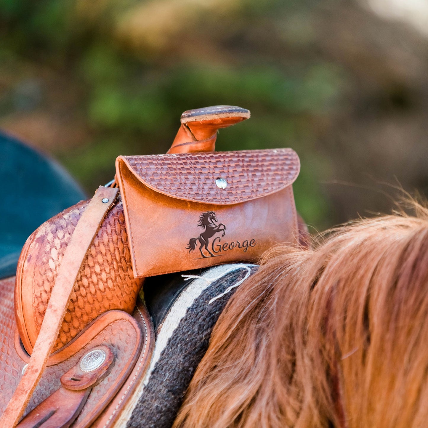 Personalized Horse Saddle Bag , Original Design, Saddle Phone Holder, Horse Tack, Horse Gifts, Horse Stuff, Horse Gifts For Women Equestrian