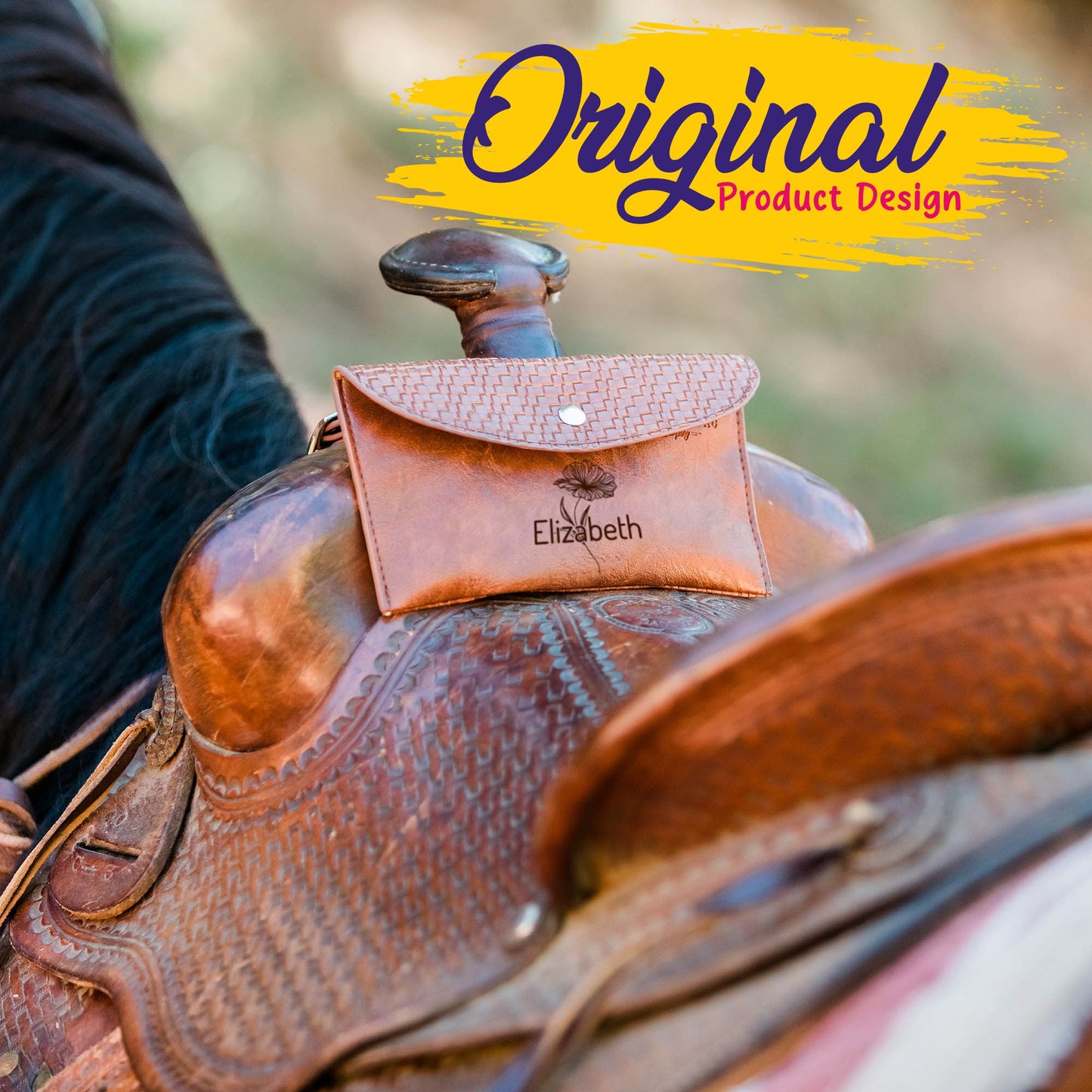Personalized Horse Saddle Bag , Original Design, Saddle Phone Holder, Horse Tack, Horse Gifts, Horse Stuff, Horse Gifts For Women Equestrian