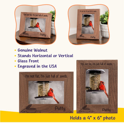 Personalized Bird Picture Frame, Genuine Walnut Bird Photo Frame 4x6, Bird Picture Wall Decor, Bird Memorial Gift, Bird Loss Gifts - Apparel & Accessories - Aylev