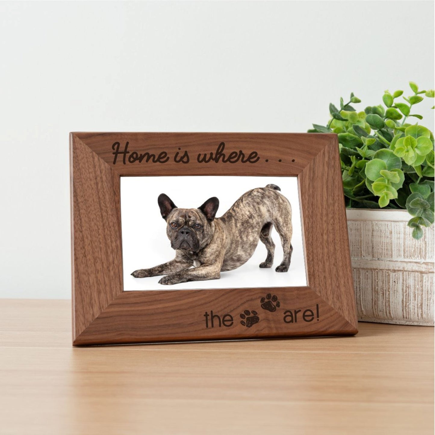 Personalized Dog Picture Frame, Genuine Walnut Dog Photo Frame 4x6, Dog Picture Wall Decor, Dog Memorial Gift, Dog Loss Gifts - Apparel & Accessories - Aylev