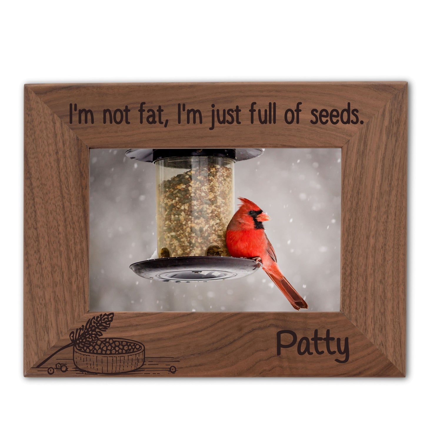 Personalized Bird Picture Frame, Genuine Walnut Bird Photo Frame 4x6, Bird Picture Wall Decor, Bird Memorial Gift, Bird Loss Gifts