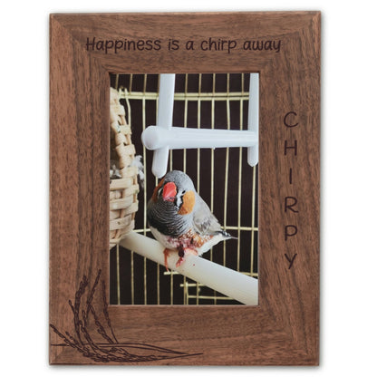Personalized Bird Picture Frame, Genuine Walnut Bird Photo Frame 4x6, Bird Picture Wall Decor, Bird Memorial Gift, Bird Loss Gifts - Apparel & Accessories - Aylev