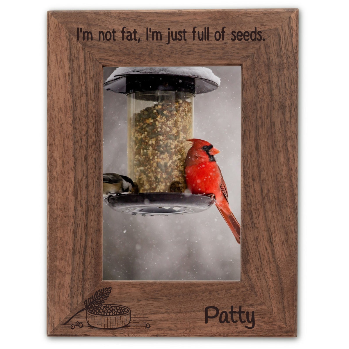 Personalized Bird Picture Frame, Genuine Walnut Bird Photo Frame 4x6, Bird Picture Wall Decor, Bird Memorial Gift, Bird Loss Gifts - Apparel & Accessories - Aylev
