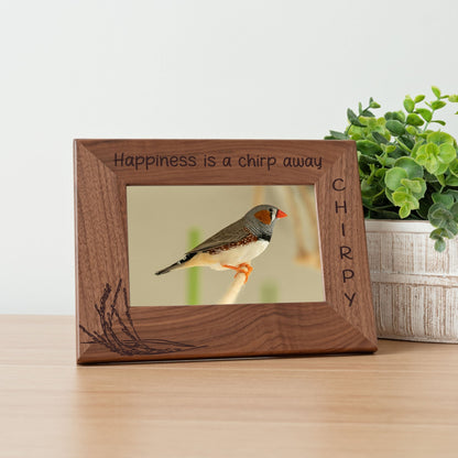 Personalized Bird Picture Frame, Genuine Walnut Bird Photo Frame 4x6, Bird Picture Wall Decor, Bird Memorial Gift, Bird Loss Gifts - Apparel & Accessories - Aylev