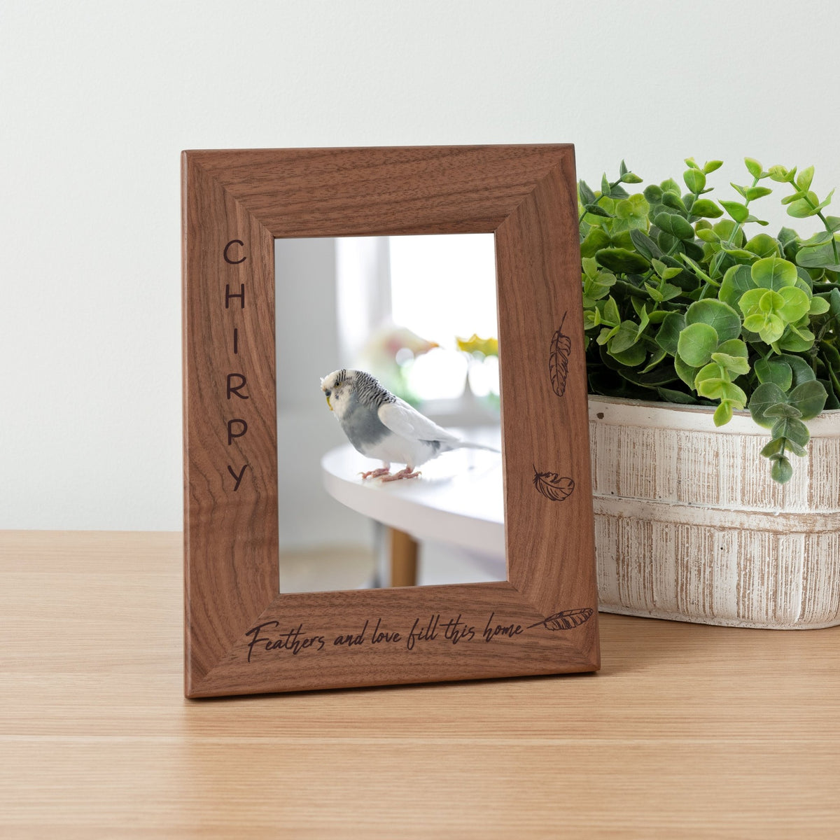 Personalized Bird Picture Frame, Genuine Walnut Bird Photo Frame 4x6, Bird Picture Wall Decor, Bird Memorial Gift, Bird Loss Gifts - Apparel & Accessories - Aylev