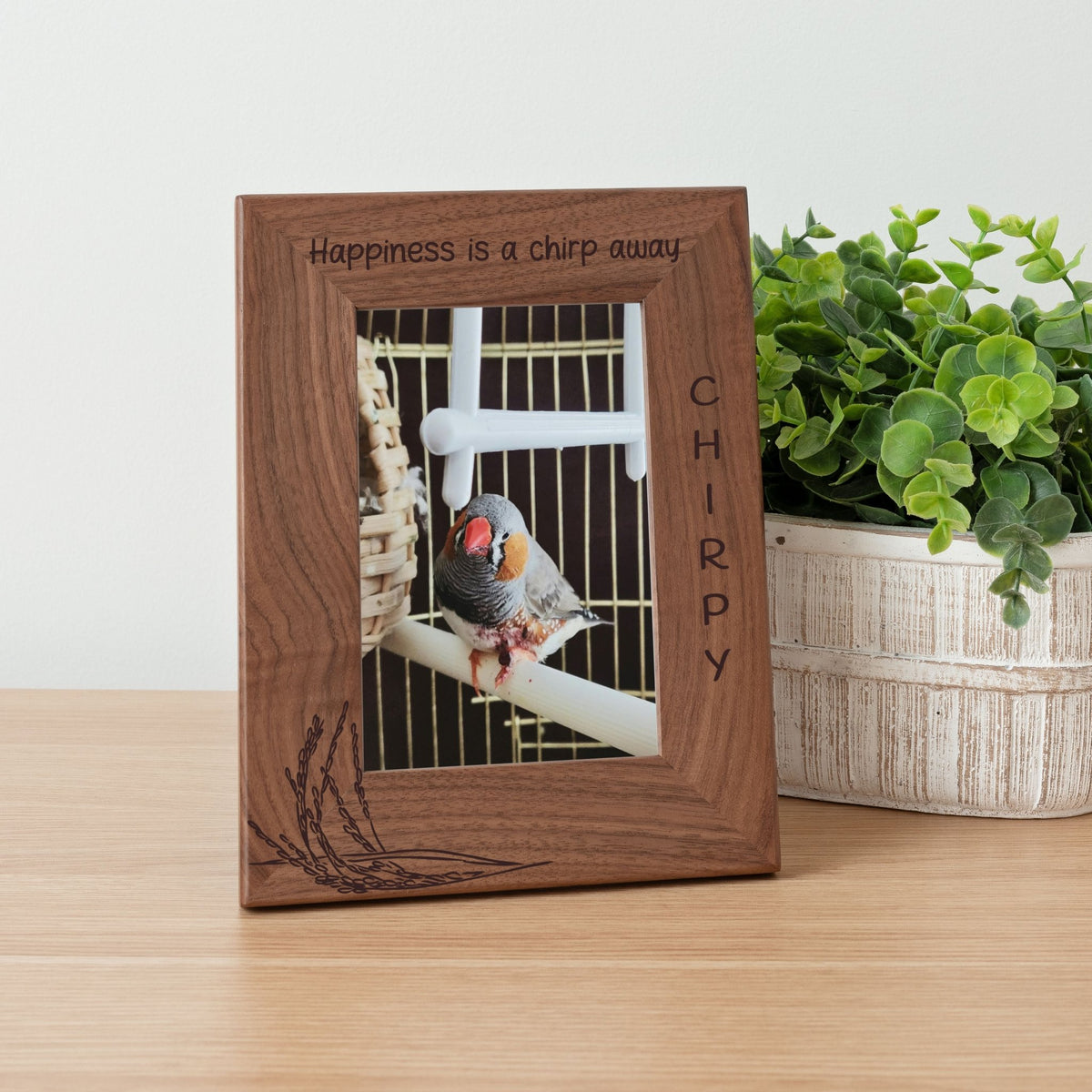 Personalized Bird Picture Frame, Genuine Walnut Bird Photo Frame 4x6, Bird Picture Wall Decor, Bird Memorial Gift, Bird Loss Gifts - Apparel & Accessories - Aylev