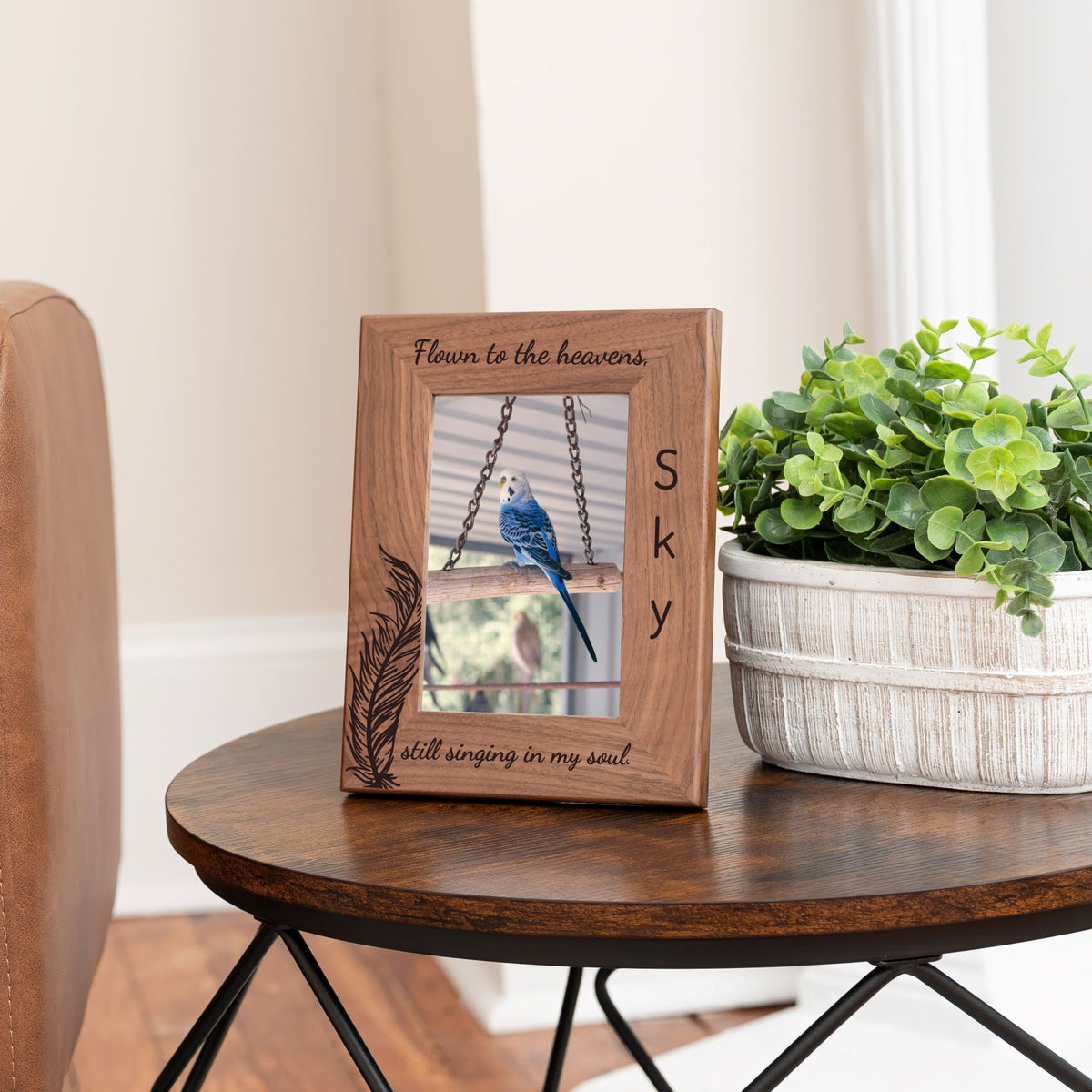 Personalized Bird Picture Frame, Genuine Walnut Bird Photo Frame 4x6, Bird Picture Wall Decor, Bird Memorial Gift, Bird Loss Gifts - Apparel & Accessories - Aylev