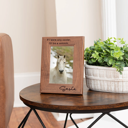 Personalized Horse Picture Frame, Genuine Walnut Horse Photo Frame 4x6, Horse Picture Wall Decor, Horse Memorial Gift, Horse Loss Gifts - Apparel & Accessories - Aylev