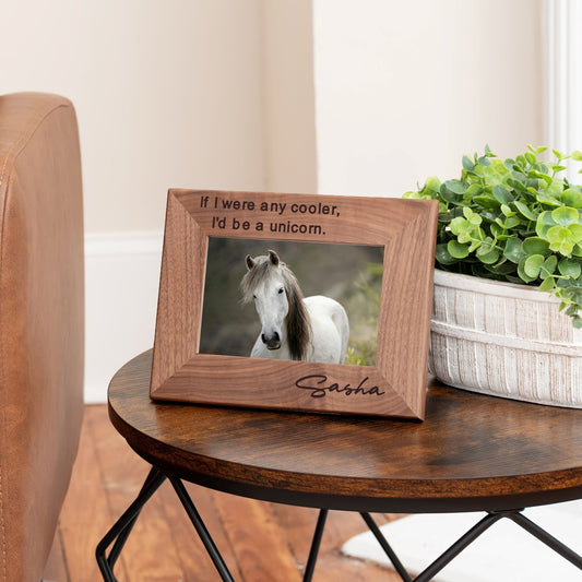 Personalized Horse Picture Frame, Genuine Walnut Horse Photo Frame 4x6, Horse Picture Wall Decor, Horse Memorial Gift, Horse Loss Gifts - Apparel & Accessories - Aylev
