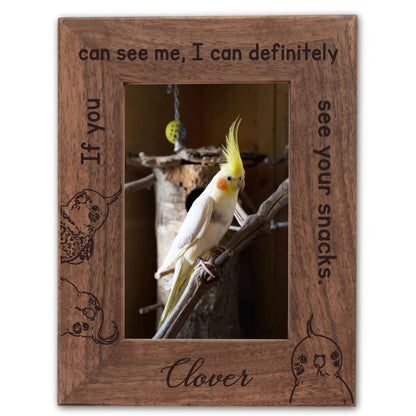 Personalized Bird Picture Frame, Genuine Walnut Bird Photo Frame 4x6, Bird Picture Wall Decor, Bird Memorial Gift, Bird Loss Gifts - Apparel & Accessories - Aylev