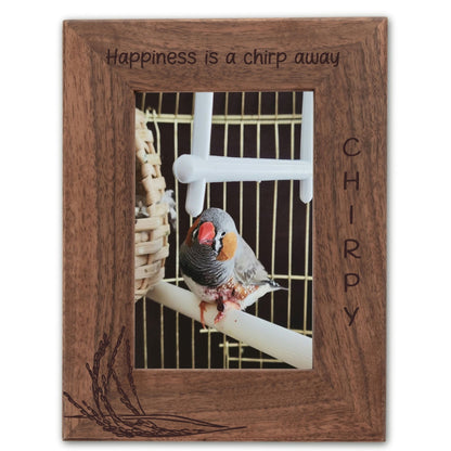 Personalized Bird Picture Frame, Genuine Walnut Bird Photo Frame 4x6, Bird Picture Wall Decor, Bird Memorial Gift, Bird Loss Gifts - Apparel & Accessories - Aylev