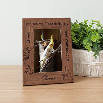 Personalized Bird Picture Frame, Genuine Walnut Bird Photo Frame 4x6, Bird Picture Wall Decor, Bird Memorial Gift, Bird Loss Gifts - Apparel & Accessories - Aylev