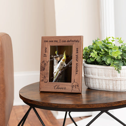 Personalized Bird Picture Frame, Genuine Walnut Bird Photo Frame 4x6, Bird Picture Wall Decor, Bird Memorial Gift, Bird Loss Gifts - Apparel & Accessories - Aylev