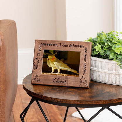 Personalized Bird Picture Frame, Genuine Walnut Bird Photo Frame 4x6, Bird Picture Wall Decor, Bird Memorial Gift, Bird Loss Gifts - Apparel & Accessories - Aylev